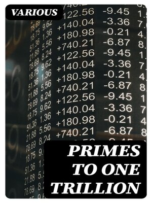 cover image of Primes to One Trillion